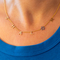 SHALOM Necklace - Star of David Shalom Peace Letter Neckalce