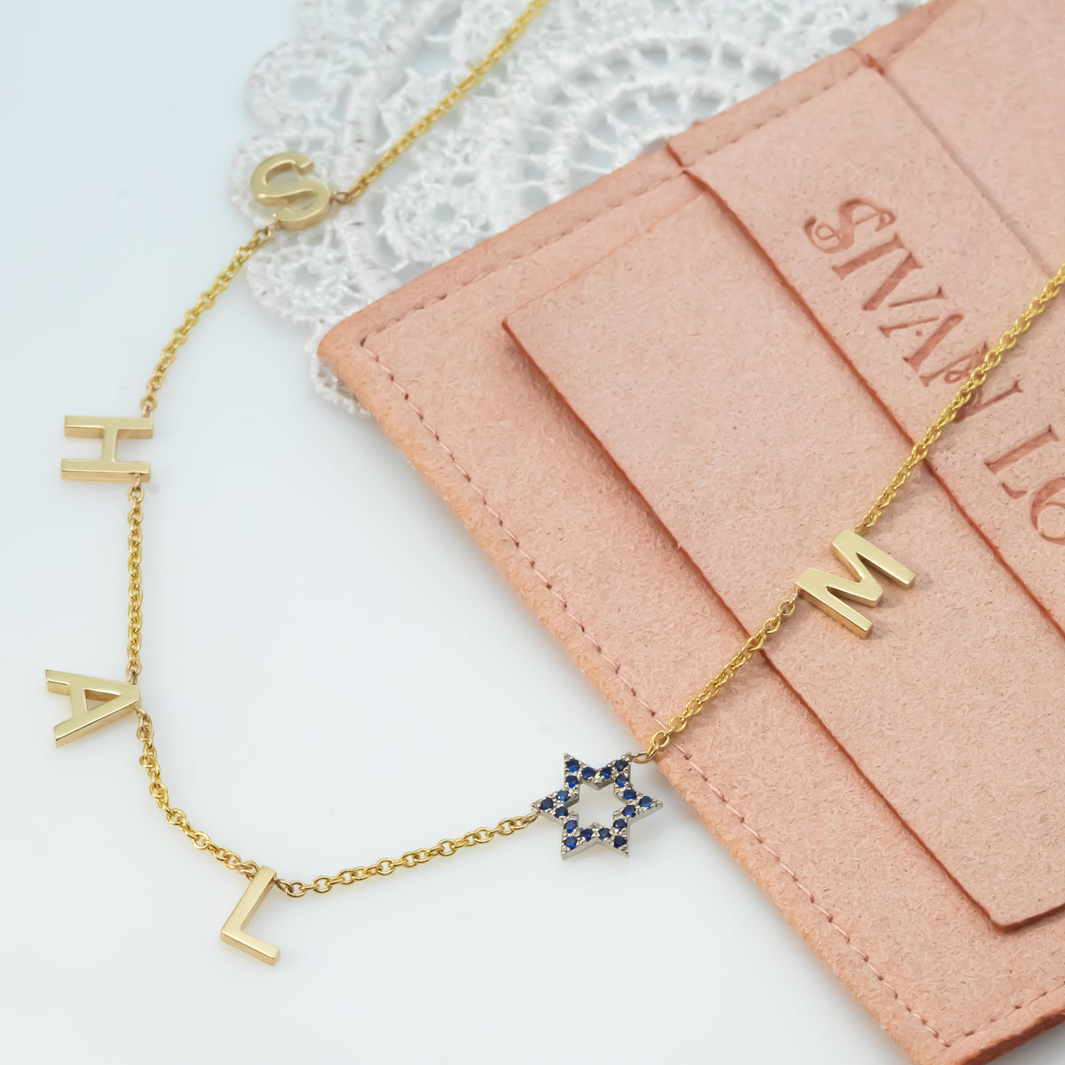 SHALOM Necklace - Star of David Shalom Peace Letter Neckalce