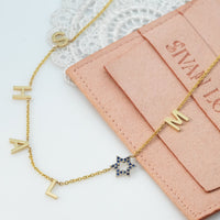 SHALOM Necklace - Star of David Shalom Peace Letter Neckalce