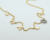 SHALOM Necklace - Star of David Shalom Peace Letter Neckalce