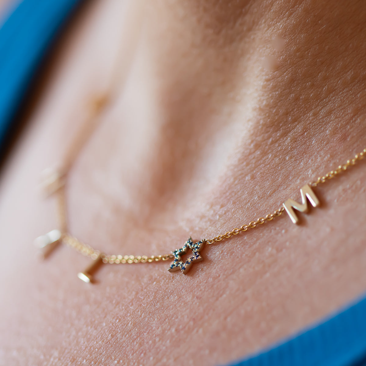 SHALOM Necklace - Star of David Shalom Peace Letter Neckalce
