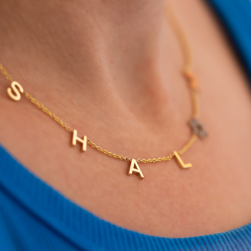 SHALOM Necklace - Star of David Shalom Peace Letter Neckalce