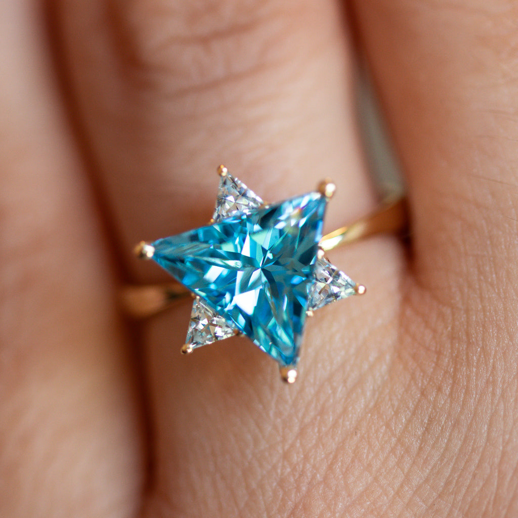 Blue Star of David Ring