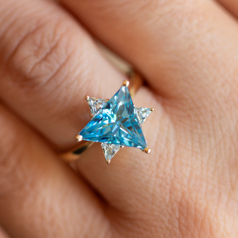 Blue Star of David Ring