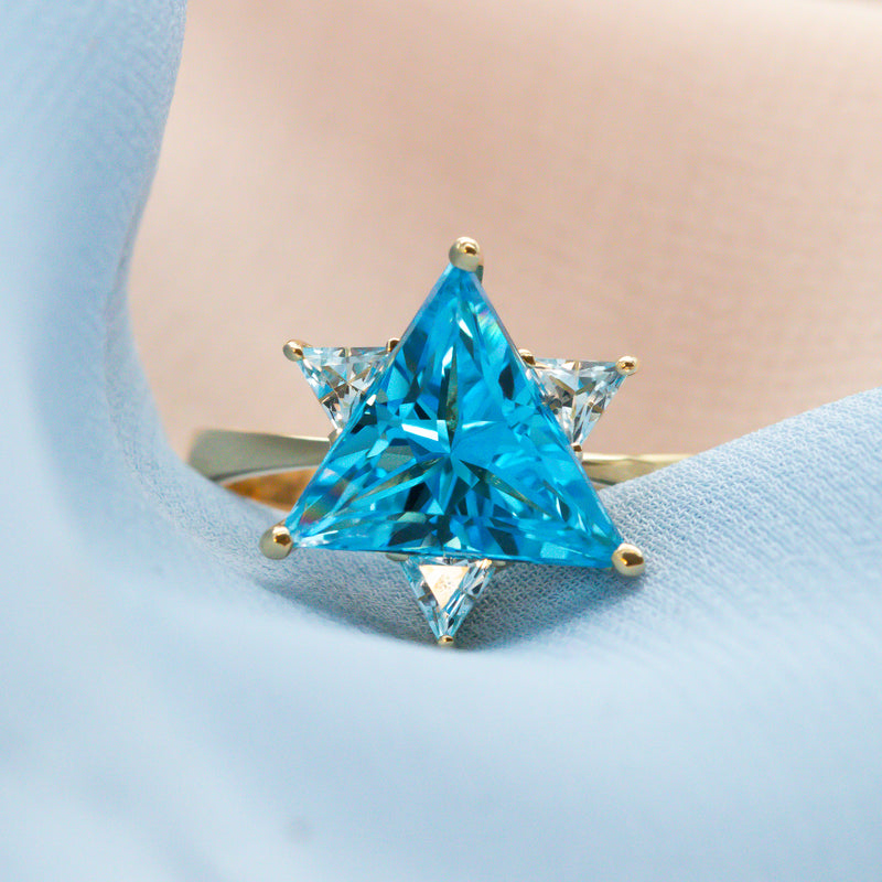 Blue Star of David Ring