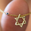 Diamond By The Yard Necklace with Star of David and Blue Sapphire