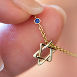 Diamond By The Yard Necklace with Star of David and Blue Sapphire