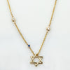 Diamond By The Yard Necklace with Star of David and Blue Sapphire