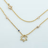 Diamond By The Yard Necklace with Star of David and Blue Sapphire