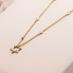 Diamond By The Yard Necklace with Star of David and Blue Sapphire