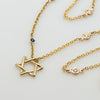 Diamond By The Yard Necklace with Star of David and Blue Sapphire