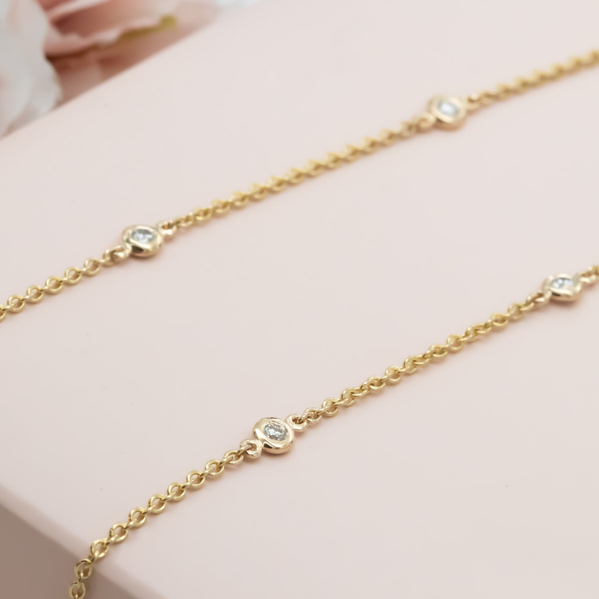 Diamond By The Yard Necklace with Star of David and Blue Sapphire