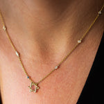 Diamond By The Yard Necklace with Star of David and Blue Sapphire