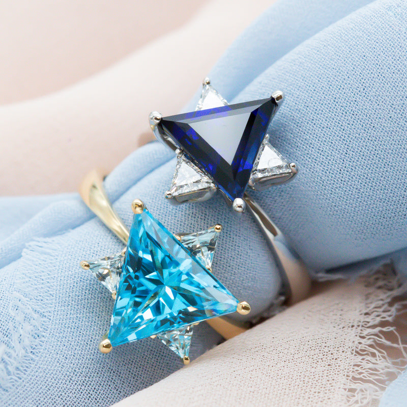 Blue Star of David Ring