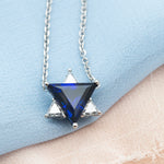 Blue & White Star of David Pendant Necklace