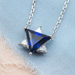 Blue & White Star of David Pendant Necklace