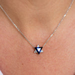 Blue & White Star of David Pendant Necklace