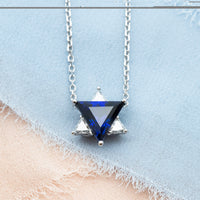 Blue & White Star of David Pendant Necklace