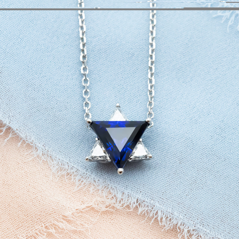 Blue & White Star of David Pendant Necklace