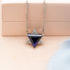 Blue & White Star of David Pendant Necklace