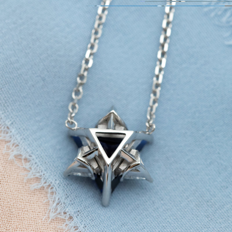 Blue & White Star of David Pendant Necklace