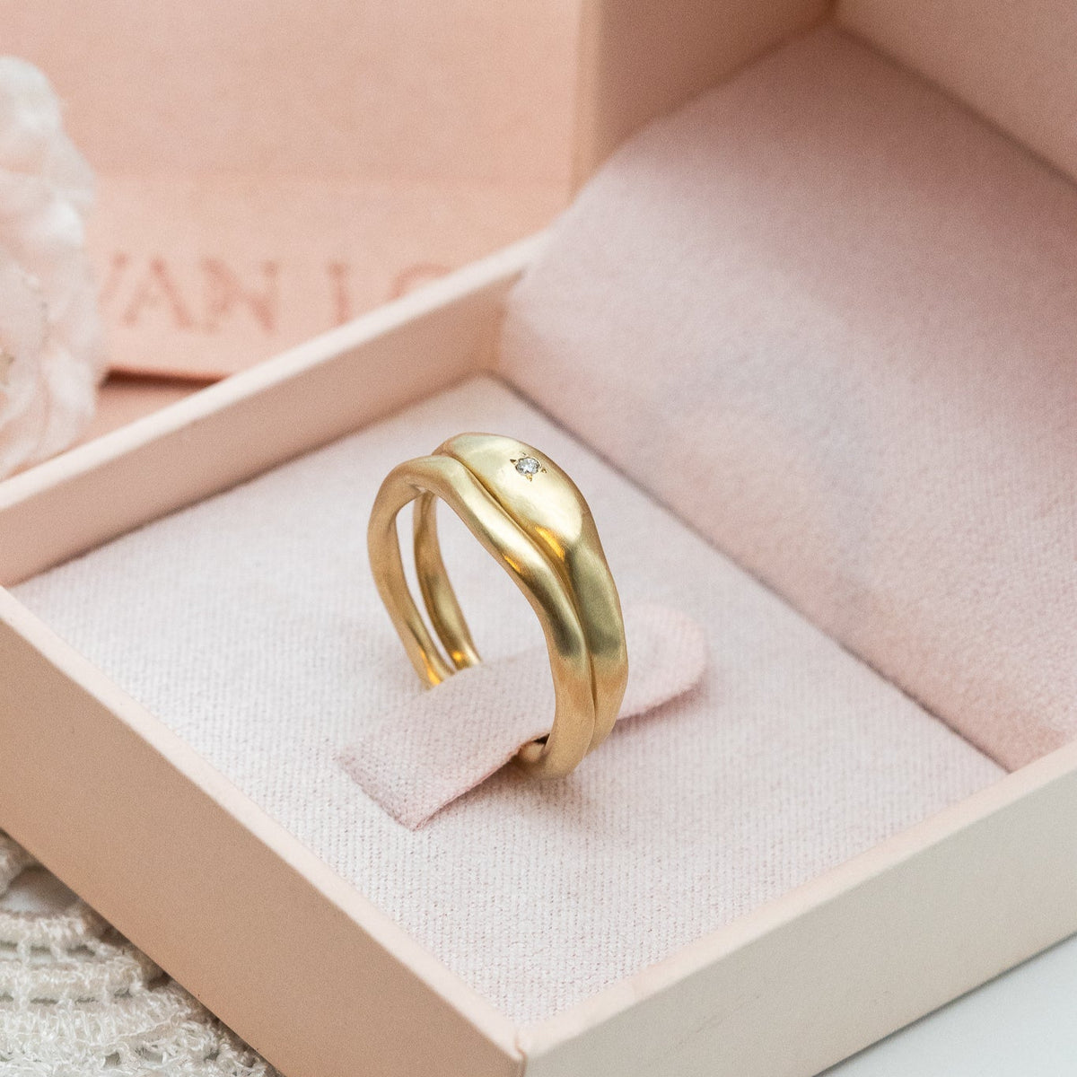 Sculpted GOLD RING, HANDMADE GOLD WEDDING BAND in 14k gold