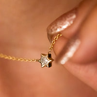Star of David Cut Diamond Pendant Necklace ©