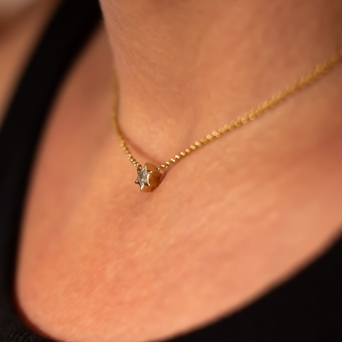 Star of David Cut Diamond Pendant Necklace ©