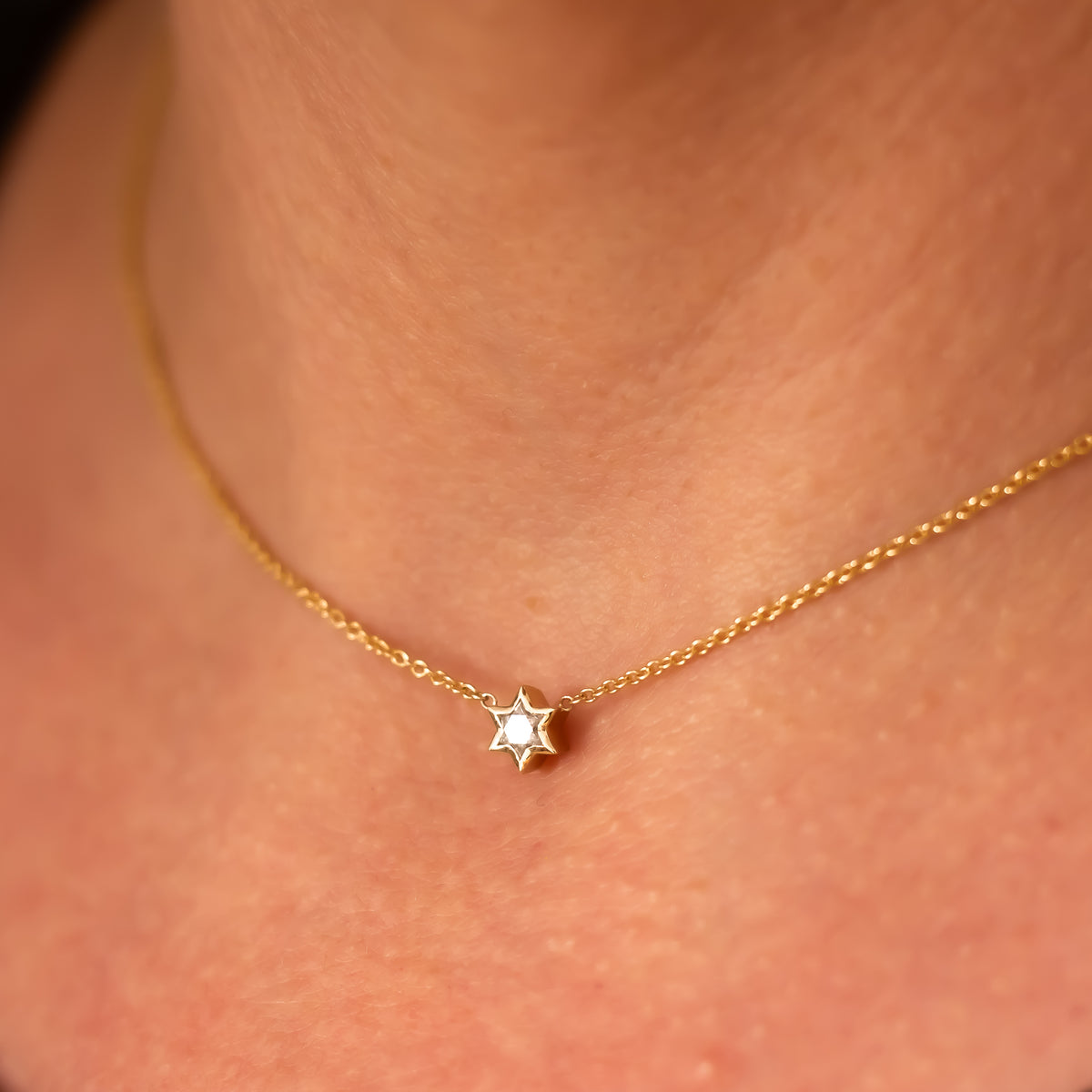 Star of David Cut Diamond Pendant Necklace ©