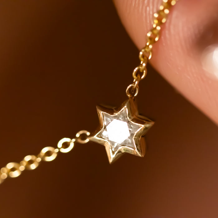Star of David Cut Diamond Pendant Necklace ©