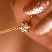 Star of David Cut Diamond Pendant Necklace ©