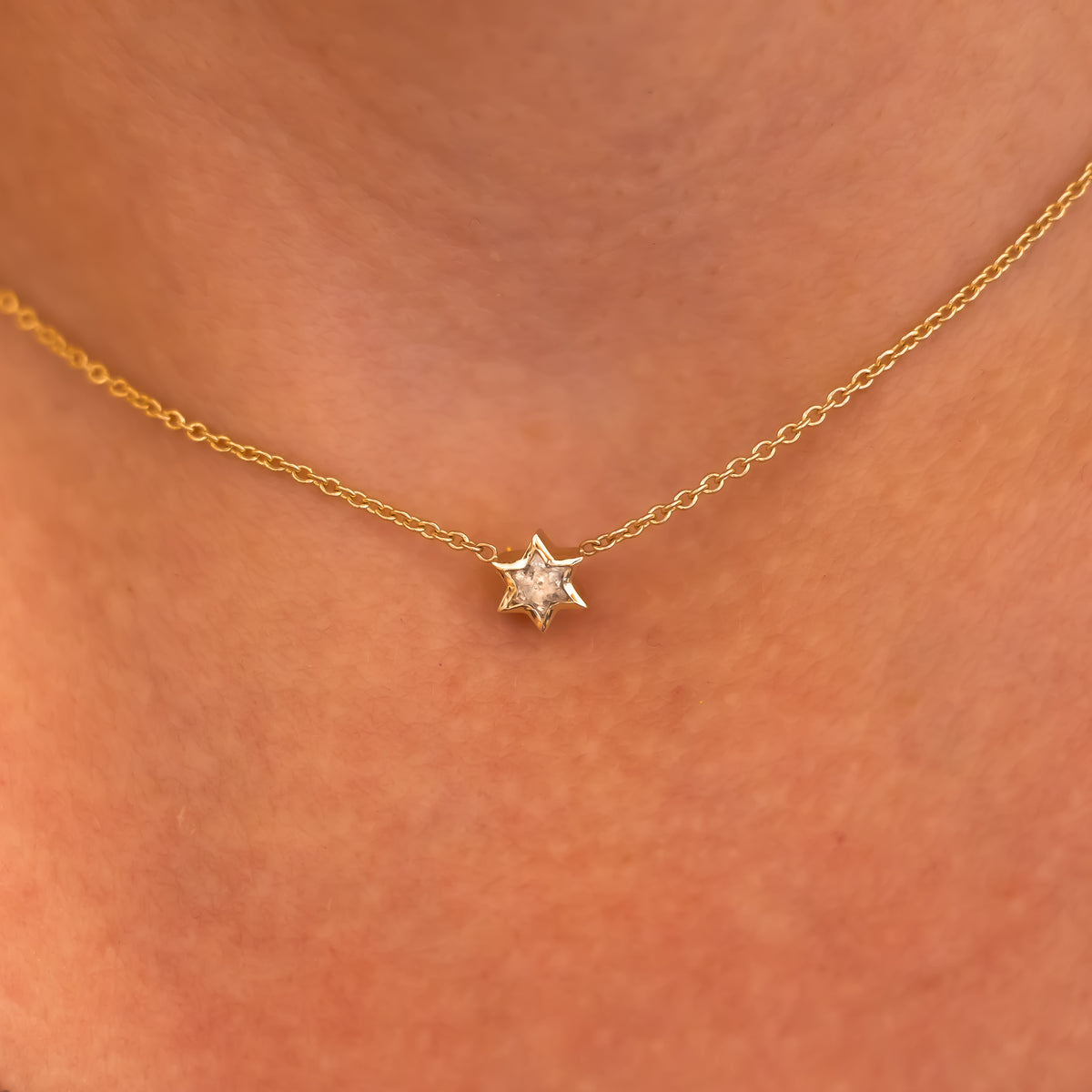 Star of David Cut Diamond Pendant Necklace ©