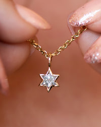 StarRay - Salt and Pepper Diamond-Cut Magen David Charm Pendant