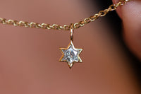 StarRay - Salt and Pepper Diamond-Cut Magen David Charm Pendant