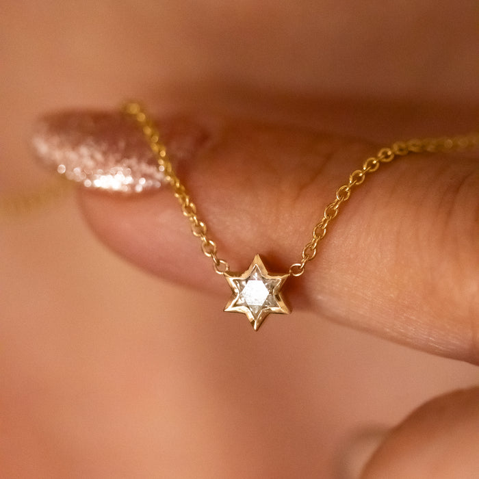 Star of David Cut Diamond Pendant Necklace ©