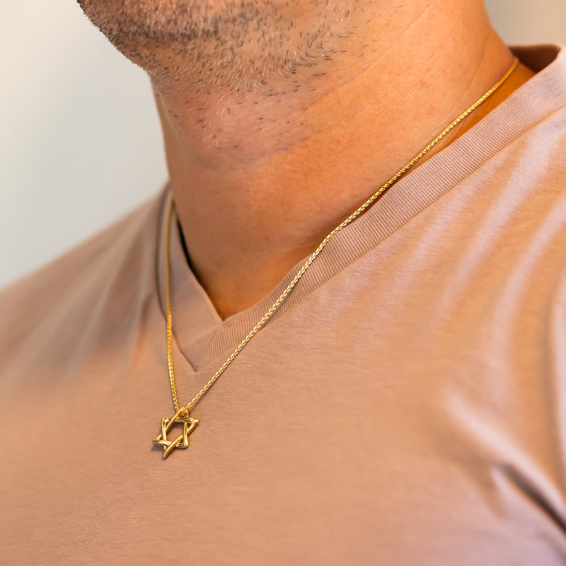 Men Star of David Pendant Necklace