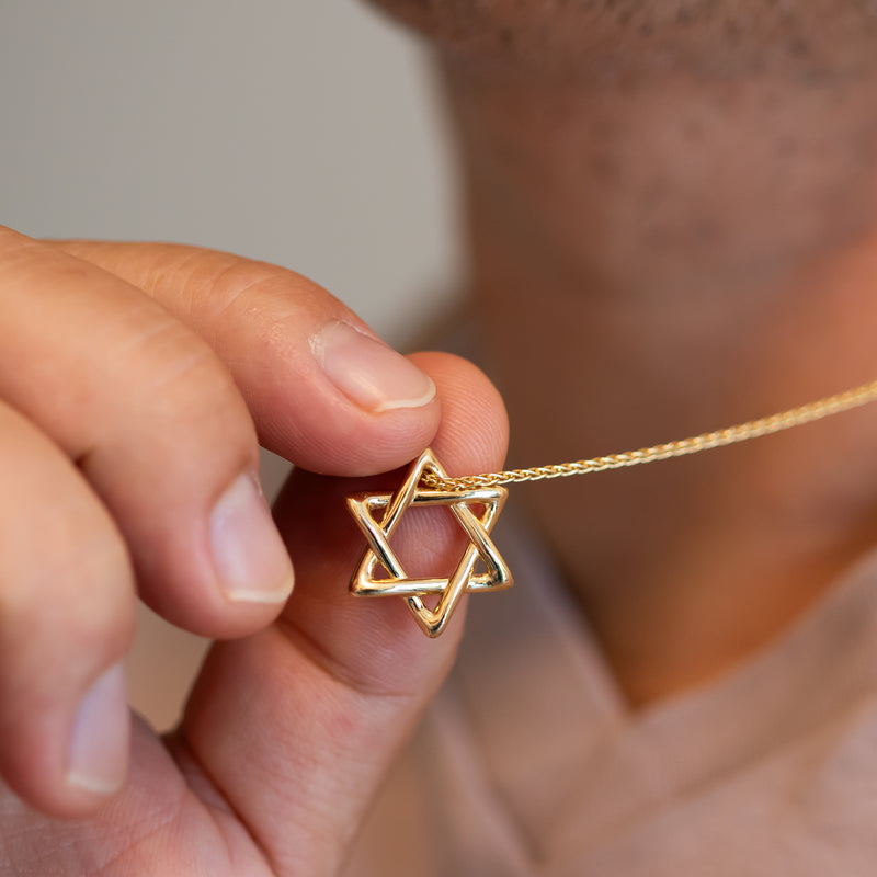 Men Star of David Pendant Necklace