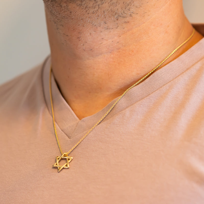 Men Star of David Pendant Necklace