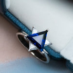 Sapphire & Diamonds Star of David Ring