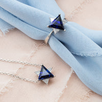 Sapphire & Diamonds Star of David Ring