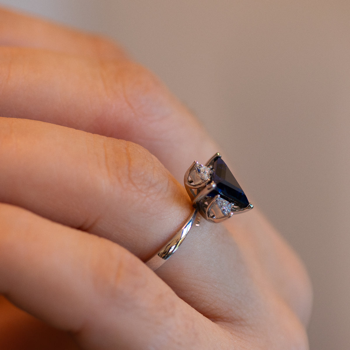 Sapphire & Diamonds Star of David Ring