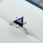 Sapphire & Diamonds Star of David Ring