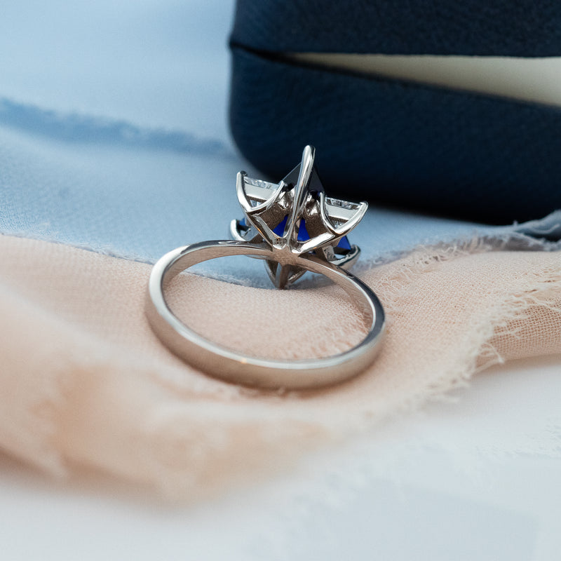 Sapphire & Diamonds Star of David Ring