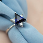 Sapphire & Diamonds Star of David Ring