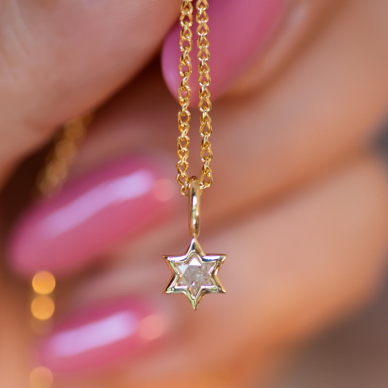 14k Rose Gold Star Of David Pendant With 54 Diamonds - Elegant Jewish Symbol Necklace, Hand-Polished Finish - View #8