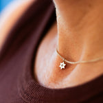 Tiny Diamond Star of David Charm Necklace