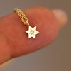 Tiny Diamond Star of David Charm Necklace