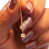 Tiny Diamond Star of David Charm Necklace