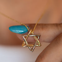Two-tone Star of David Pendant Necklace | Magen David Jewelry
