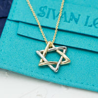 Two-tone Star of David Pendant Necklace | Magen David Jewelry